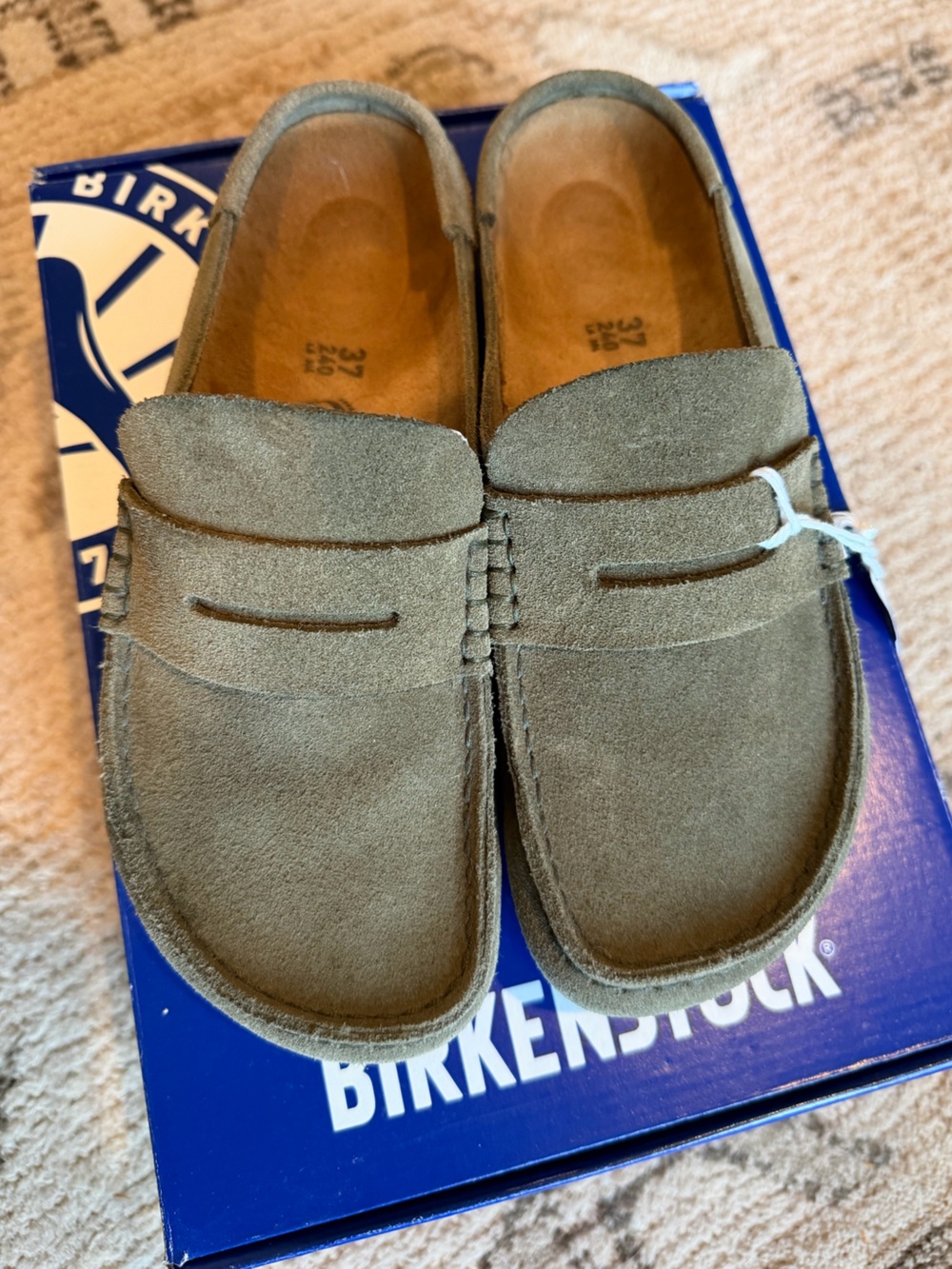 Birkenstock Naples Wrapped Suede Loafer in Thyme, Size 37